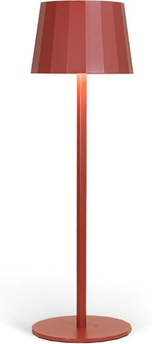 Wilmà Classic Lampada da Tavolo Design Senza Fili Impermeabile IP54 in Alluminio Autonomia 23 Ore, Lampada Dimmerabile Led Senza Fili Ricaricabile con Touch Control, 5200 mAh (Mattone)