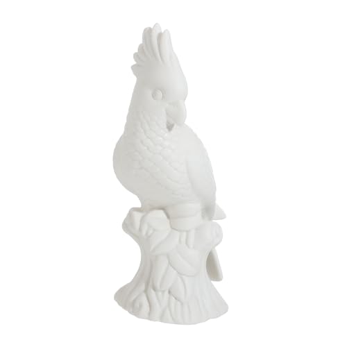 Perroquet en céramique blanc sculpté main pour une décoration chic - 2