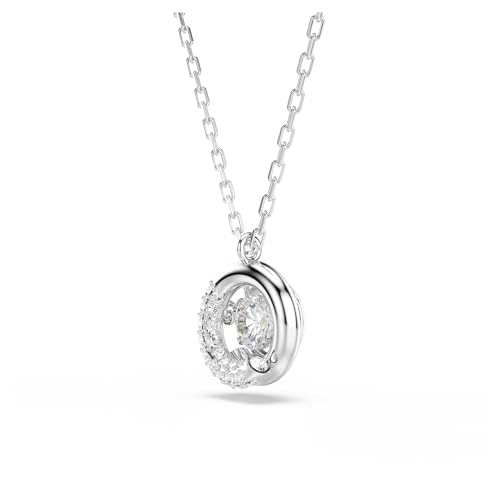 Swarovski Dextera pendant, Round cut, White, Rhodium plated3