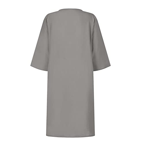 OIOLOYJM Plus Size Summer Dresses for Women 2025 Plus Size Dresses for Curvy Women 3/4 Sleeve Casual Boho Kaftan Dresses