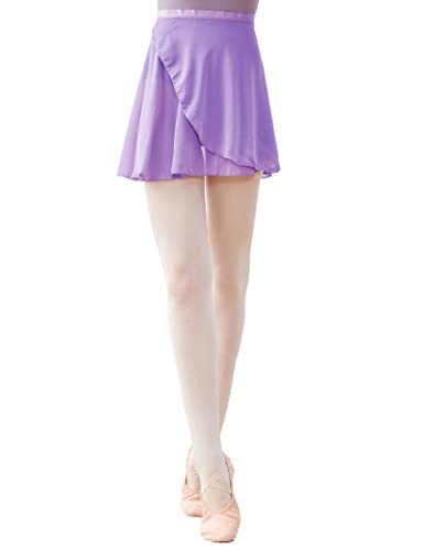Daydance Black Girls Women Ballet Wrap Skirts Sheer Chiffon Dance Over Scarf for Leotards
