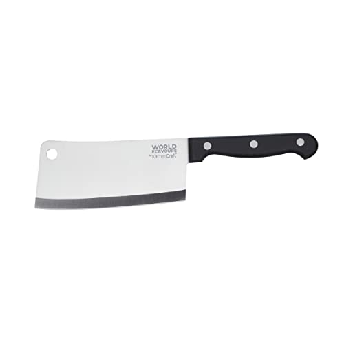 KitchenCraft World of Flavours Chinese Meat Cleaver Knife Fully Forged Stainless Steel Chinese Chefs Knife 14 cm (5.5)