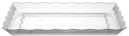 Kingzak Plastic Rectangular Wave Serving Tray - 13” x 9” Clear 1 Pc