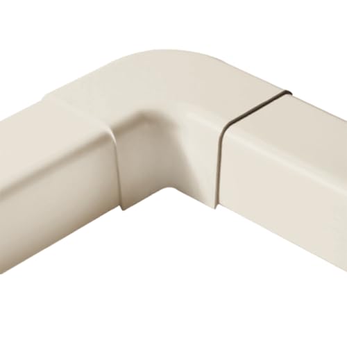 3S SuperSamaStore Curva Piana per Canalina Impianti Climatizzazione, Raccordo a Scatto per Condizionatori Mono e Dual Split, PVC Rigido, Bianco Ral 9010, 80x60 mm – 1 Pezzo