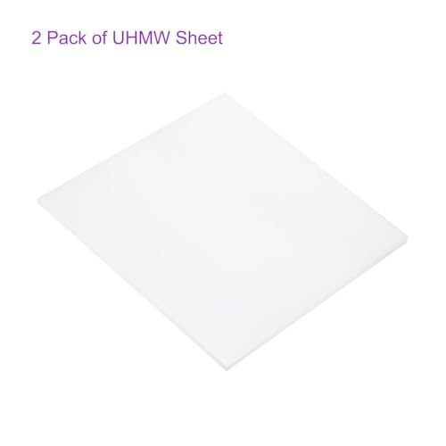 Image of DMiotech 2 Pack 6 x 6 x 0.15 Inch Plastic UHMW Sheets, Ultra High Molecular Weight Polyethylene, Opaque White Polyethylene Board for Automotive, Chemical, Manufacturing, DIY Home Kitchen