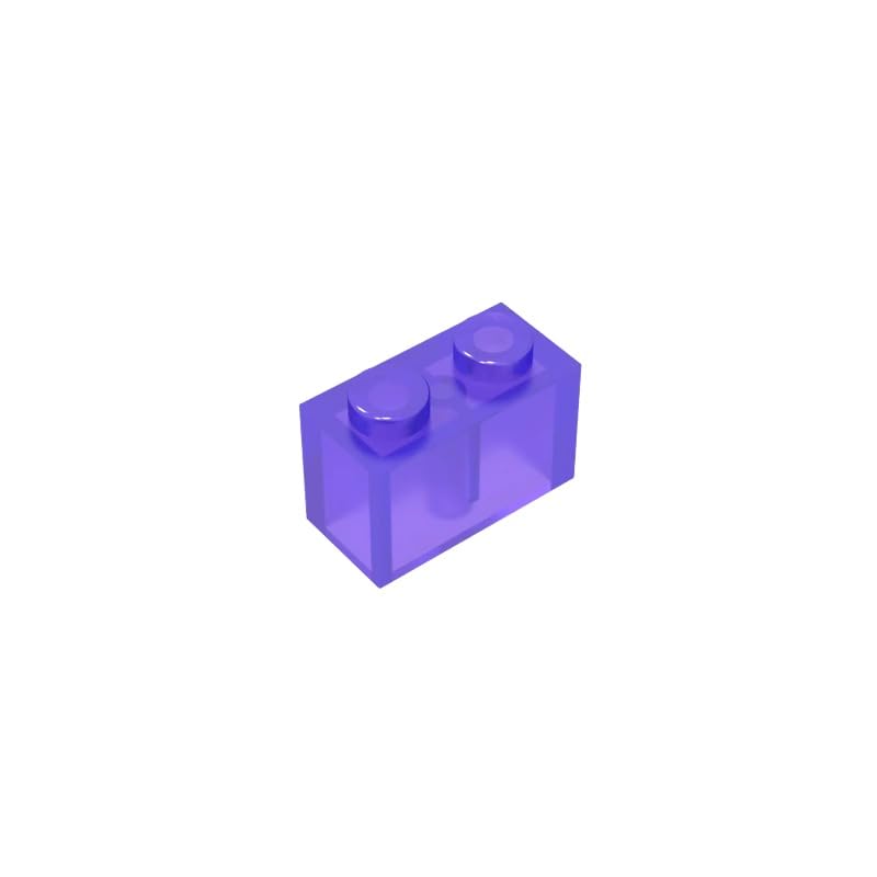 3004 Basic Bricks Brick 1x2 50 Pieces GDS-532 Compatible with Lego Building Blocks Color:Trans Purple โ image 1
