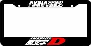 Japanese License Plate Initial D/AKINA Speed Stars Initial D License Plate Frame/Cool,Funny,Cute License Plate Frame JDM License Plate Frame 12x6 for Men and Women, Black