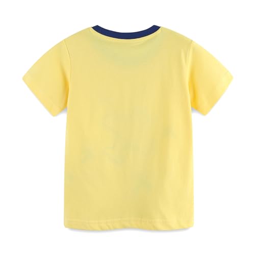Image of HILEELANG Toddler Boy Summer Short Clothes Sets Cotton Crewneck Tees Shorts Pocket Adjustable Knite Shorts Playwear Sets