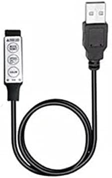 BWESOO Black USB RGB Controller DC5V Led Dimmer with 3 Keys 4 Pin Female Connector for 5V RGB Led USB Strip 19 Dynamic Modes for Led Strip LED Strip Lights Novelty Lighting