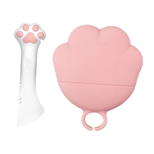GRIRIW Pet Food Can Opener Spoon Set Pet Tin Opener Lid Dog Cat Feeding Spoon Safe Sturdy Design