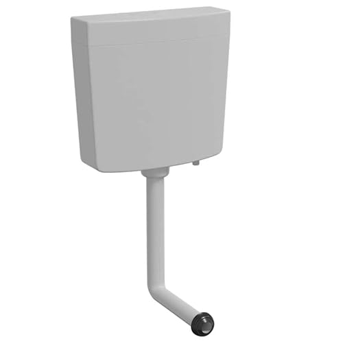 Cisterna de entrada de agua inferior, 3/6 L, gris, grifo de polipropileno de alta calidad para inodoros, duradero y ahorra agua, ideal para el hogar y el comercio
