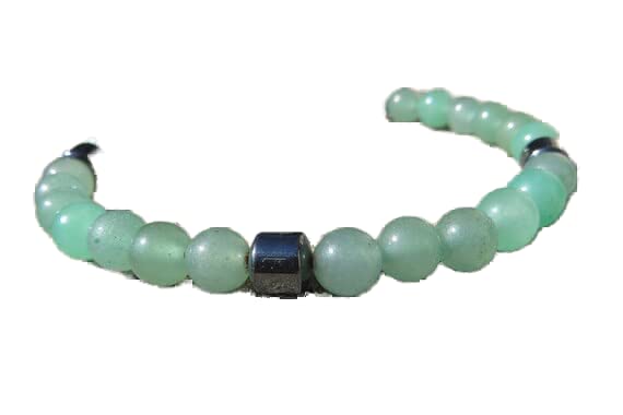 Bracelet aventurine et hématite en argent 925 de haute qualité pour homme