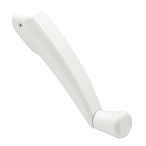 Image of Prime-Line TH 22253 Folding Crank Handle for 11 /32 In. Spindle Casement and Awning Window Operator - Low-Profile Design for Unobstructed Use of Blinds- Diecast Zinc, White Finish (Single Pack)