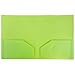 JAM Paper Heavy Duty Plastic Two Pocket Presentation Folders - Lime Green - 108/pack