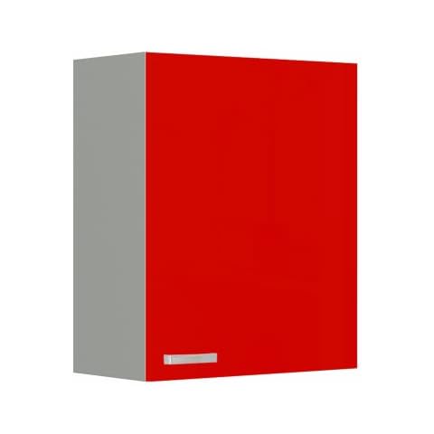 Küchen Hängeschrank 60 Glanz Rot Grau Küchenzeile Küchenblock Küche Rose Bianca Cover