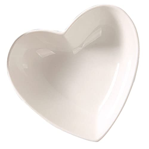 TOVINANNA ハート型セラミックディッシュ 食器 安定構造で倒れにくい ソースやサラダに 繰り返し使える清潔デザイン パーティー用可愛い皿