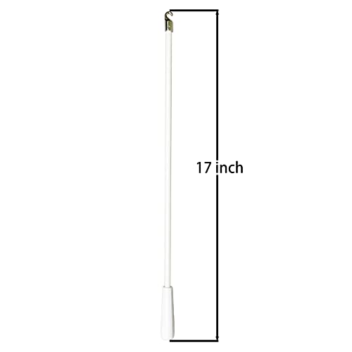 17 Inches Long White Fiberglass Blind Tilt Wand With Kirsite Hook #TOP1