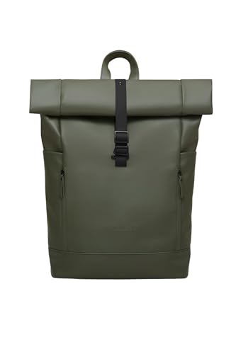 Gaston Luga Rullen - Compartimento acolchado para laptop de 16 pulgadas, color verde oliva de 16 pulgadas, múltiples bolsillos, espaciosa mochila para el trabajo, viajes y uso diario, verde oliva