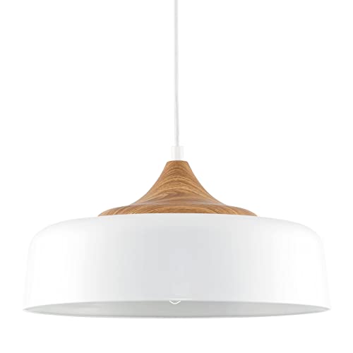 Kira Home Riley 16" Retro Modern Pendant Light + White