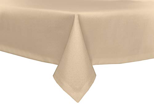 texpot Garden Tablecloth, Lotus Effect, Stain-Resistant Fabric, Linen Look, Wrinkle Resistant, 135 x 180 cm, Sand