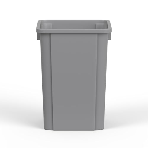Image of 19 Gallon Gray Square Commercial Trash Garbage Can | Outdoor Office Restaurant School Kitchen