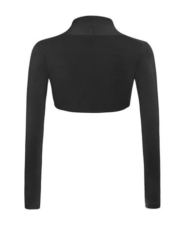 Aislor Kids Girls Ballet Dance Wrap Tops Long Sleeve Open Front Shrug Bolero Cardigan Shawl Wrap Cover Up Dancewear2