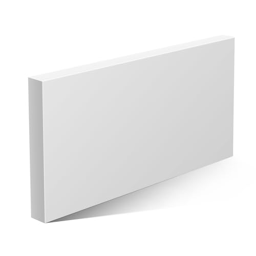Image of High-Density Polyethylene (HDPE) Sheet, 48x24 inches, 1 /2 Inch Thickness, Corrosion-Resistant, Impact-Resistant, High-Strength Plastic Sheet Board for Industrial, Craft & Home Projects - White