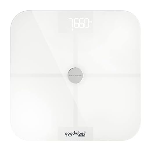 Rowenta BR9640 Goodvibes SPORT Bilancia Pesapersone Digitale Smart con App Dedicata, Bilancia Impedenziometrica con 13 Misurazioni Corporee tra cui IMC, BMR, Massa Grassa, Muscolare e Ossea