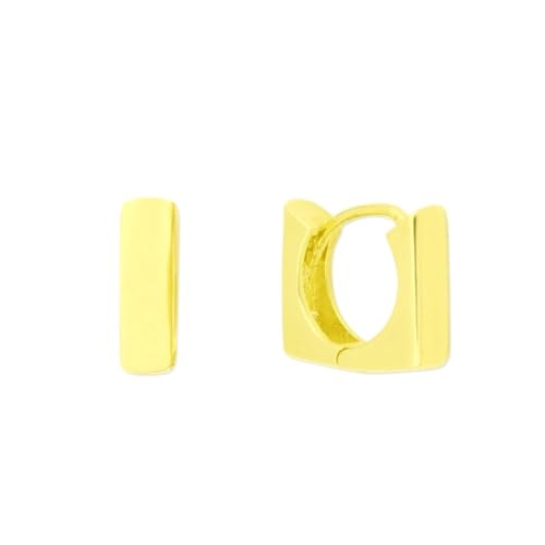 Boucles d'oreilles créoles argent 925 plaqué or 12mm chic géométrique