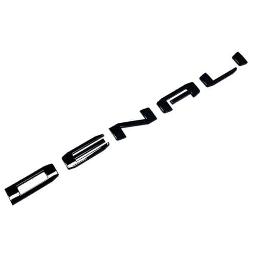 Image of 4pack Set 2019+ Emblems Two Door Denali Plus Tailgate Denali Sierra Letters Badge 3D Replacement for Sierra 1500 Denali 86532074 (All Gloss Black)