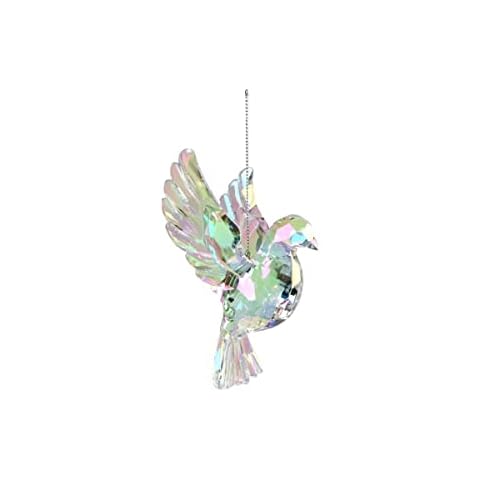 Gisela Graham Glass Effect Rainbow Iridescent Dove Decoration Cover