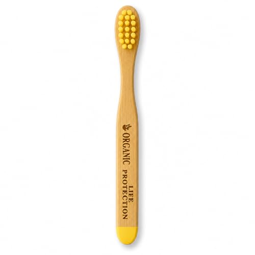 Image of Kids Bamboo Toothbrush (Pack of 4) - Extra Soft Bristles for Toddlers & Kids (3-10 Years), BPA-Free Eco-Friendly Wooden Toothbrush, Gentle Gum Care, Multicolor Children Tooth Brush