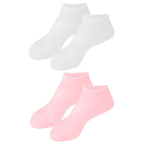 SOIMISS 2Pares Calcetines Hidratantes Sebs para Pies Secos y Agrietados y Cuidado Profesional de Spa para Pies Reutilizables y Lavables