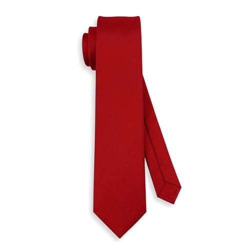 TigerTie Krawatte für Herren – zeitloser Look für Feier und Business – 7,5 cm breit in rot