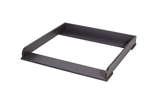 Shefa Kids Wickelaufsatz 800 Universell für Ikea Kommoden - Passend für MALM, HEMNES, NORDLI, Dunkelgrau