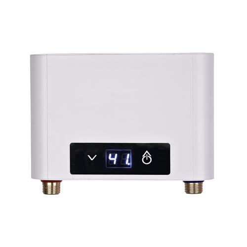 Mini chauffe-eau électrique instantané - 230 V 3 500 W - Avec indicateur de température LED lisible - Sans prise - Résistant à la pression - En fonte d'aluminium - Compact pour cuisine et salle de