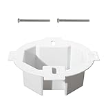 XGGYA BE1R Rallonge de boîte de sortie, certifiée CETLus, extension de boîte de plafond ronde, rallonge pour boîtes rondes ou octogonales de 8,9 cm et 10,2 cm (s'étend jusqu'à 3,8 cm), comprend 2 vis de 20,3 à 81,3 x 3,8 cm, blanc, 1 paquet