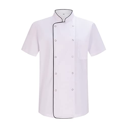 MISEMIYA - Giacca Cuoco Uomo - Giacca Cucina Uomo - Divisa Ristorante 6821 - XX-Large, Giacca da Cuoco 6821B - Bianca