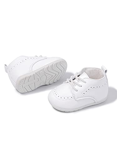 Casazoe Infant Baby Boys Girls Classic PU Leather Wedding Loafers Brogue Toddler Oxford Dress Shoes First Steps Walking Flat Lazy Crib Shoe