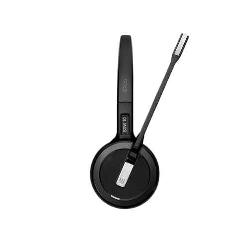 Image of Sennheiser SDW 5016 (507016) Single-Sided Wireless DECT Headset for Desk Phone Softphone /PC& Mobile Phone Connection Dual Microphone Ultra Noise-Canceling, Black, 3 inches
