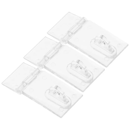 MUCKLILY 3pcs Transparent Buckle Door Lock Latch Transparent Latch Lock Mini Hinges Sliding Door Latch Style Clear Lock Clear Mini Hasp Latch Clear Hinged Latch Buckles Lock Buckle Acrylic