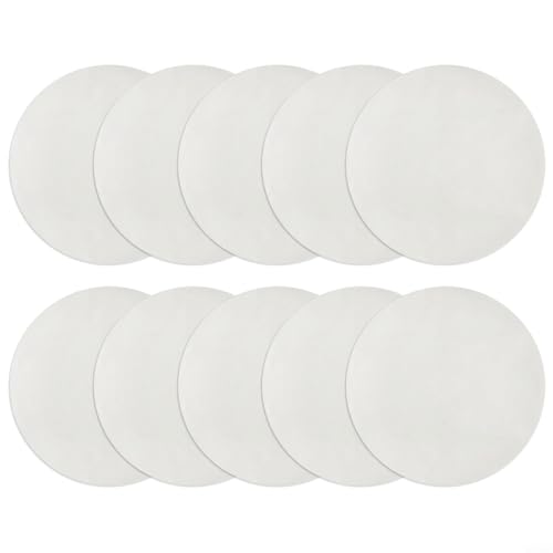 Lot de 500 feuilles de papier rond sans chignon résistant à la chaleur et à l'huile pour boulettes, Mantou Bao - Blanc - Accessoires de cuisine (10 cm)
