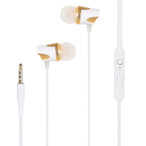 Humble Opus Earphones with Stereo Sound and Hands-Free Mic for iPhone ● Android Smartphone ● Tablet ● Laptop ● 3.5mm Audio Plug Devices (Gold)