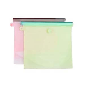2 stks 34 Oz Duurzaam Siliconen Voedsel Opbergzakken Airtight Seal Bag Vacuüm Sea Bag Houd Voedsel Verse Willekeurige Kleur, Woonaccessoires, Buitenbenodigdheden