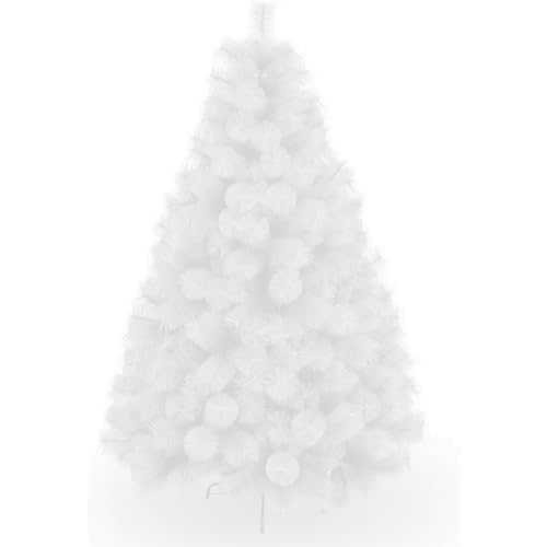 KROWN - Árbol de Navidad Blanco Artificial, Material PVC Aguja de Pino, Hogar Decoración para Navidad, con Soporte de Metalico, Fácil Montaje (150 cm)