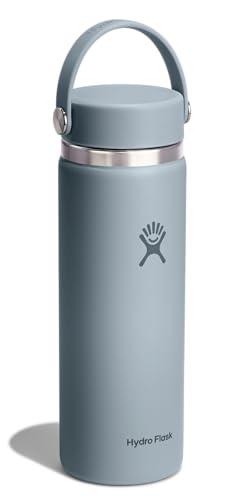 Image of Hydro Flask Water Bottle - Insulated Stainless Steel - Wide Mouth Flex Lid, Non Spill, Leakproof and Refillable in 20 Oz Shale Gray