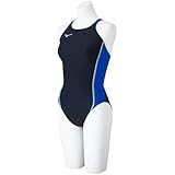 [ミズノ] 水泳 競泳 水着 練習用 エクサースーツ ミディアムカット N2MAB460 ジュニア ガールズ 130cm ブラック/ブルー/ネオミント