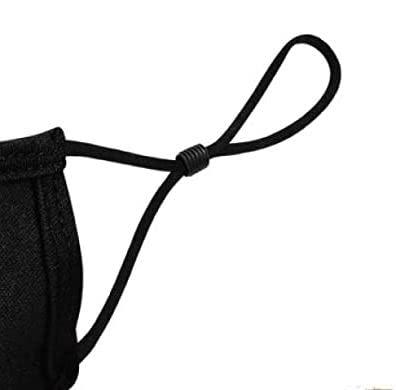 4 Pezzi Maschera Facciale in Cotone Nero Lavabile