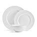 Mikasa Parchment White Bone China Lightweight Chip Resistant 18 Piece Dinnerware Set, Service for 6