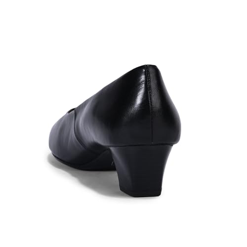 Image of Woodland Women Blue Block Heel Slip-On Shoes
